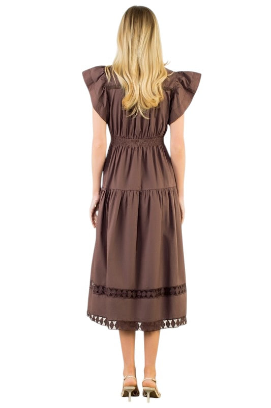 Dark Chocolate Poplin Midi