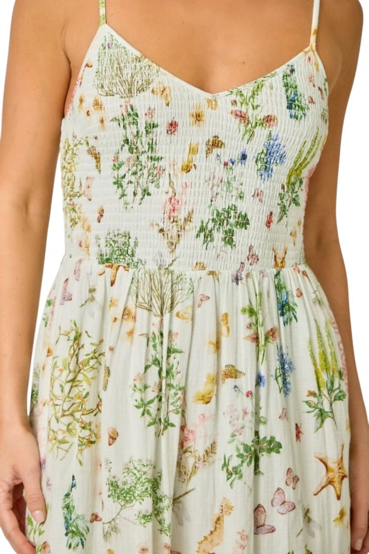 Ivory Botanical Gauze Midi