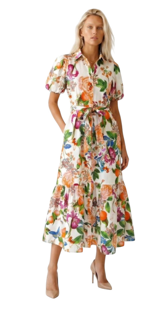 Tangerine Belted Midi
