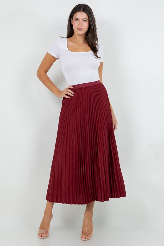Pleats Midi Skirt- 2 Colors