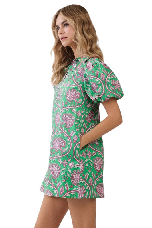 Pink & Green Floral Vine Mini