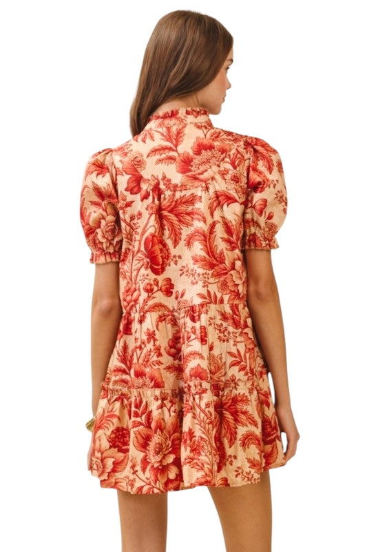 Floral Vine Mini in Brick Red