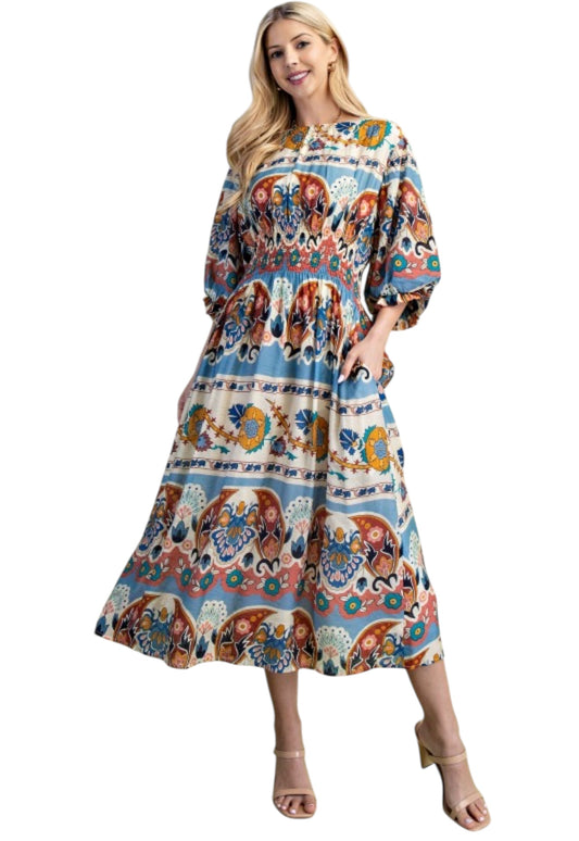 Blue Mixi Midi