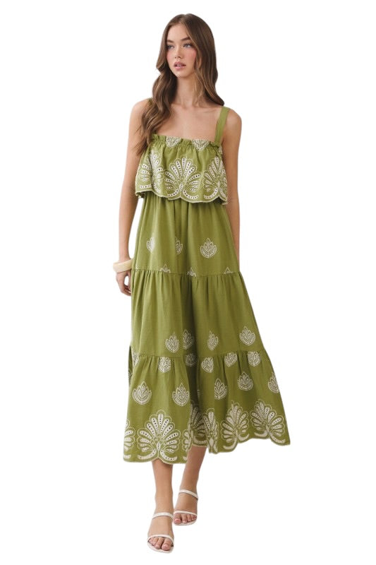 Citron Eyelet Midi