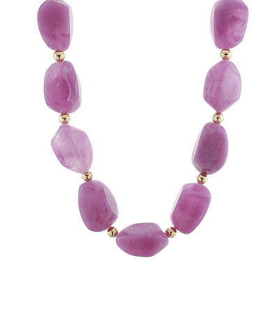 Gemstone Resin Bead Necklace- 3 Colors