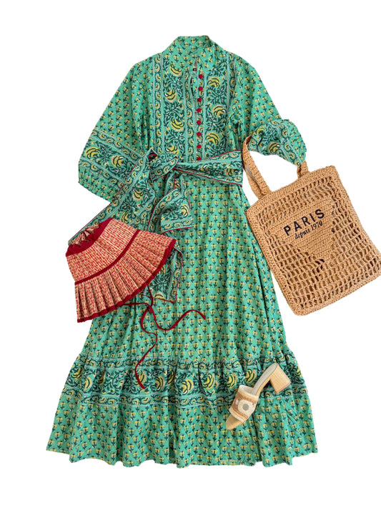 State Street Maxi in Jade & Citron