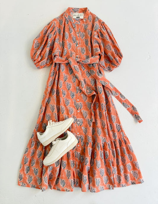 Meg Midi in Coral- No Belt