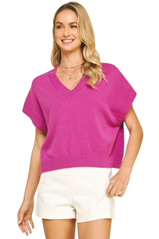Cap Sleeve Sweater - 3 Colors
