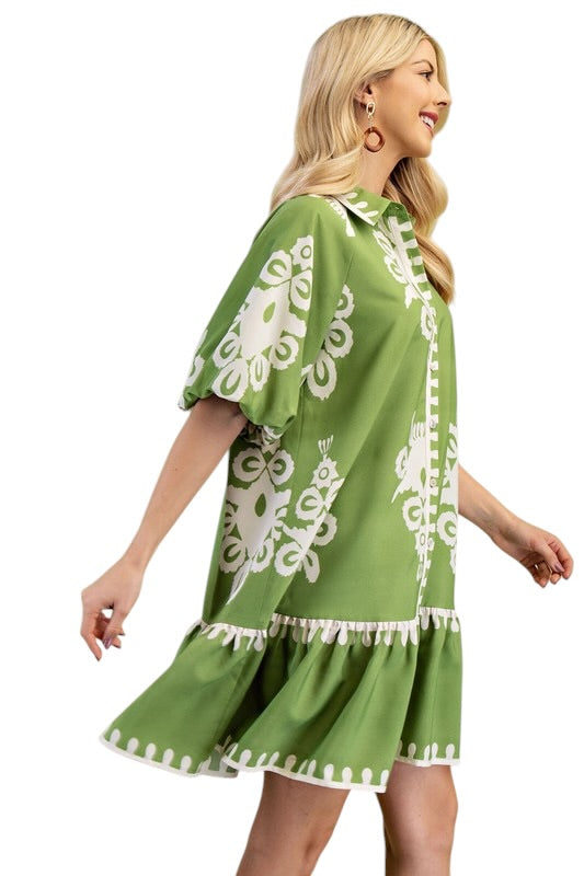 Santorini Drop Waist Mini in Green