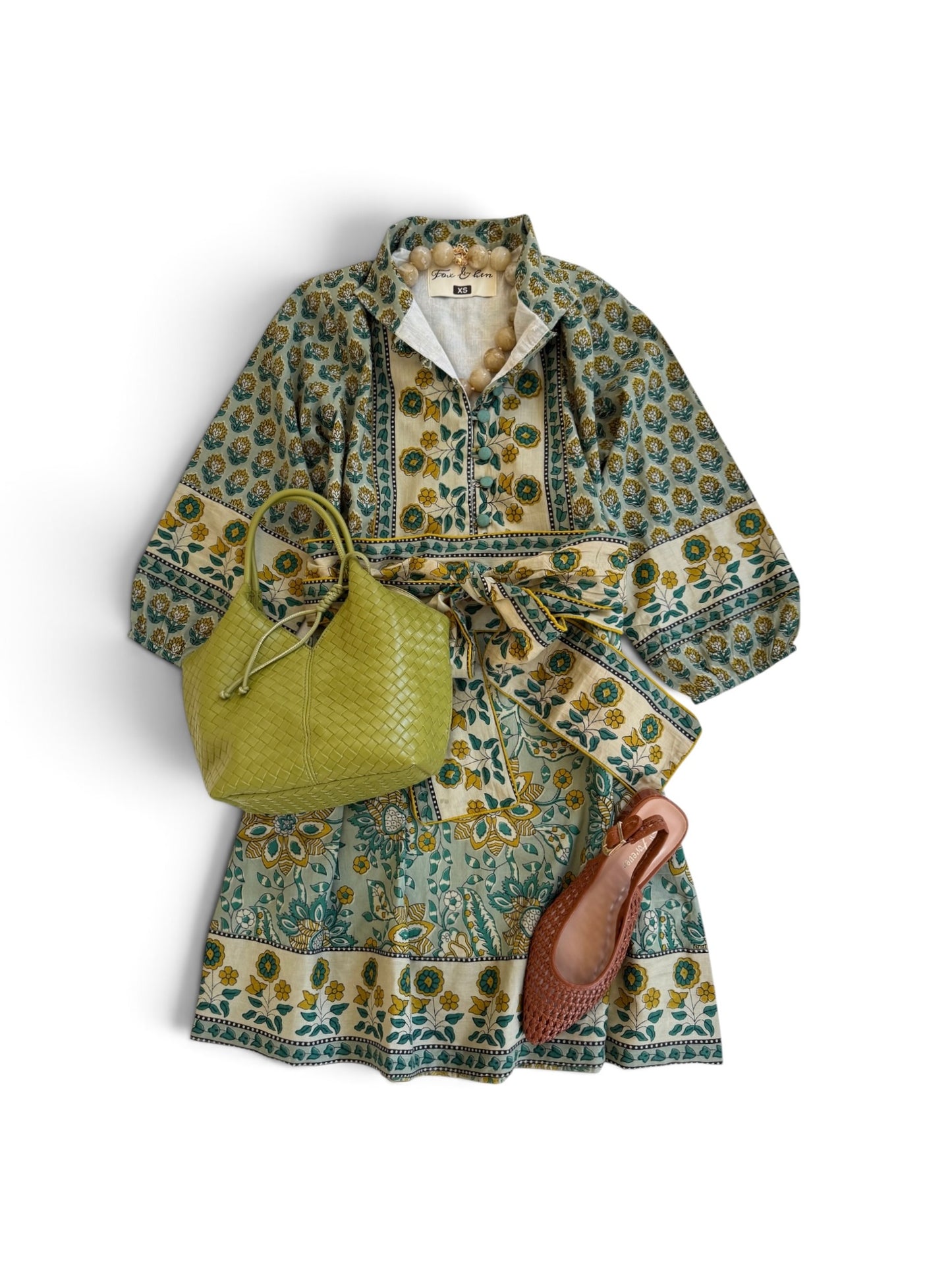 State Street Mini in Green & Golden Daisy