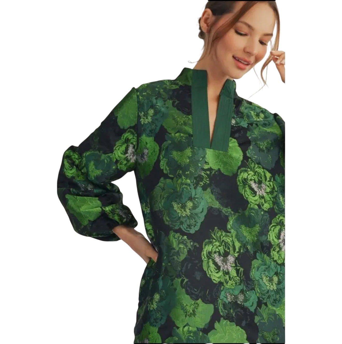 Green Jacquard Midi