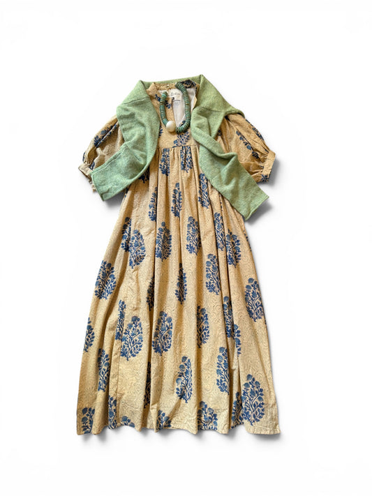 Joliet Midi in Parchment Blue & Green Floral