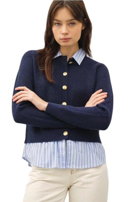 Twofer Cardigan- 2 Colors