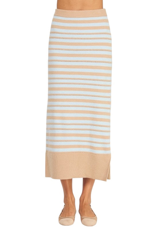 Latte & Blue Sweater Set