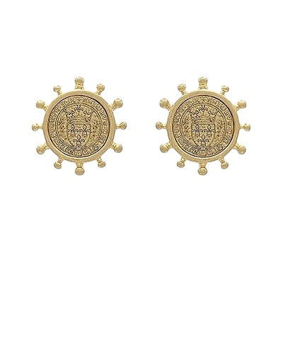 Shield Coin Earring- 2 Colors