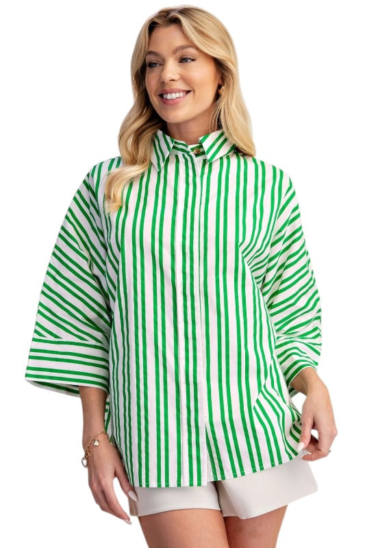 Oversized Mixed Strive Collared Shirt- 2 Colors