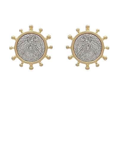 Mix Metals Coin Stud