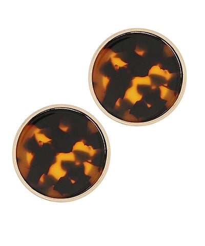 Tortoise Disc Earrings