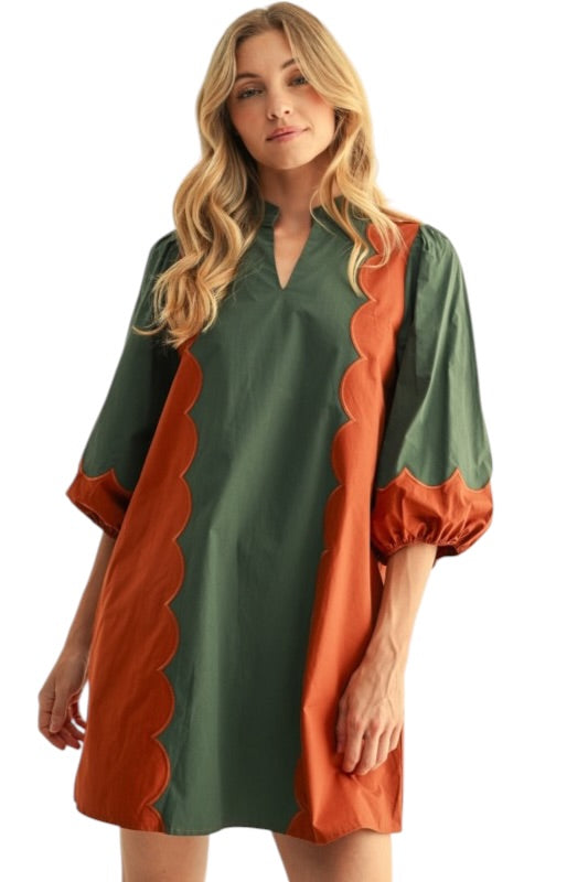 Scallop Appliqué Shift- 2 Colors