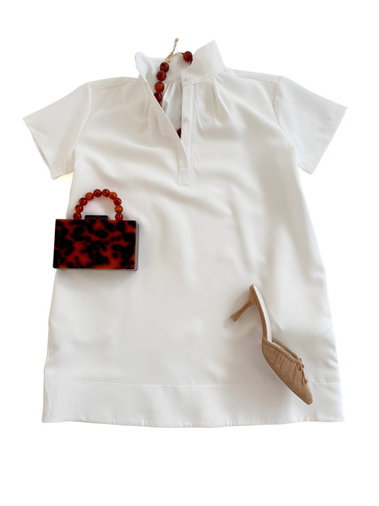 High Neck Shift in White