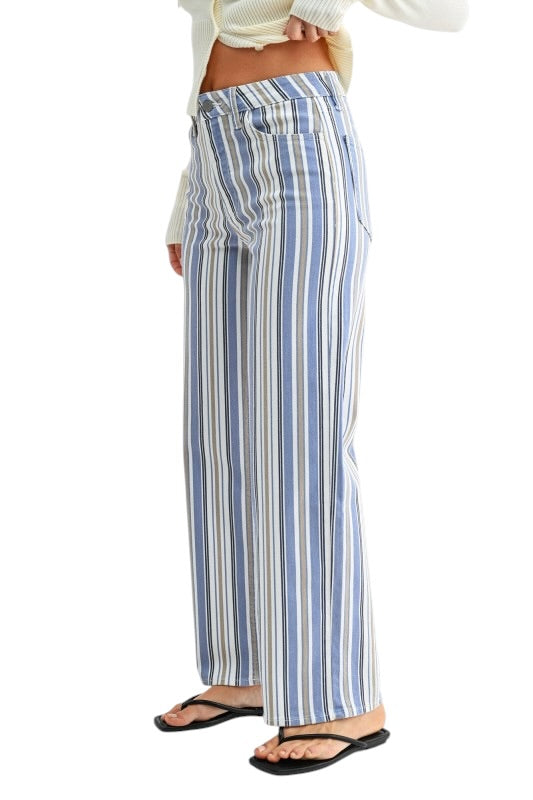 Blue Stripes Vintage Straight Denim