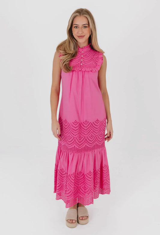 Pink Eyelet Midi