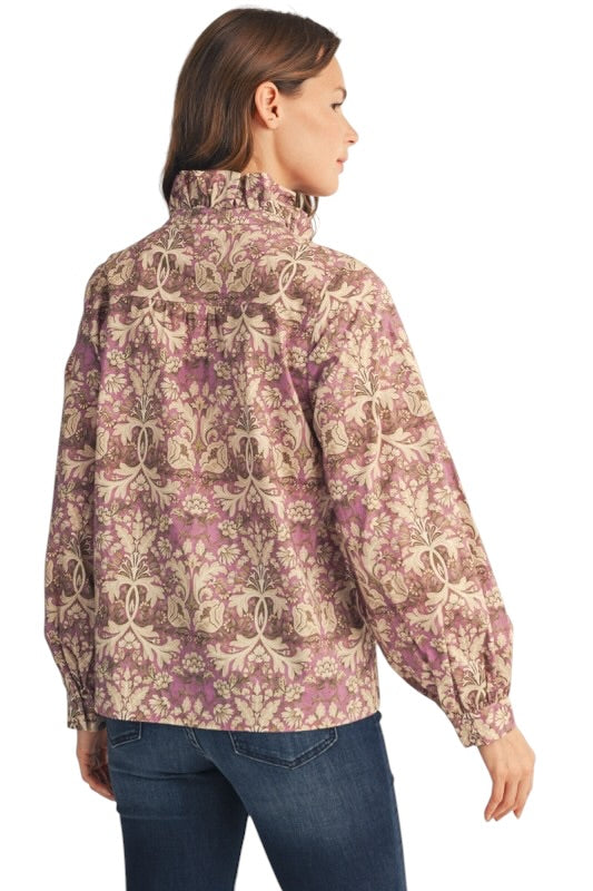 Lavender Florals Ruffle Blouse