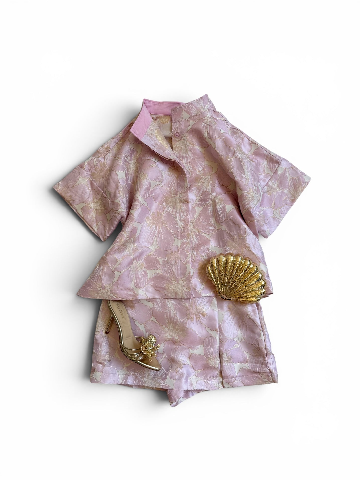 Floral Jacquard Skort - Light Pink