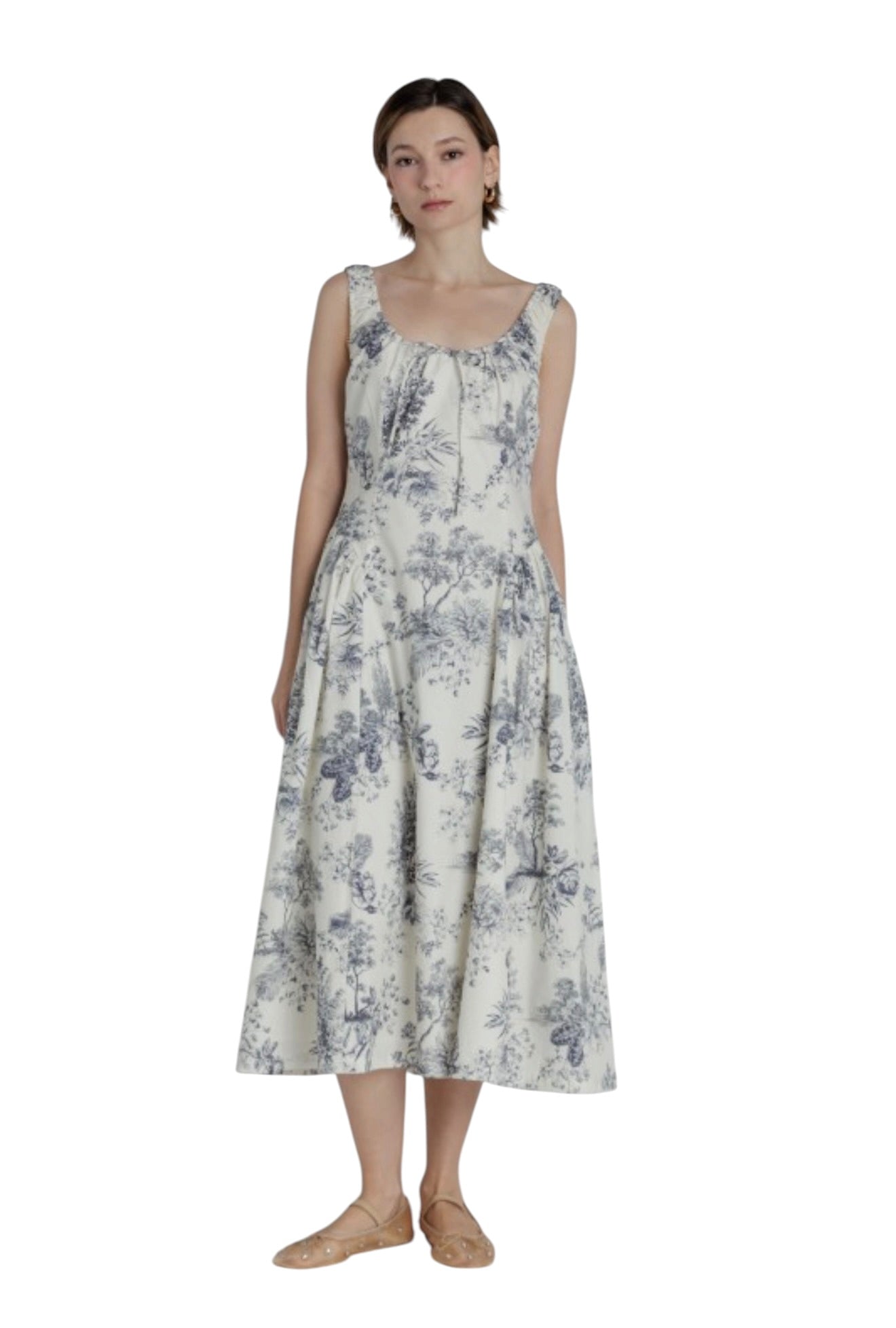 Navy Toile Midi