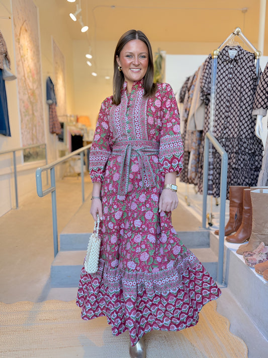 State Street Maxi in Red-Green-Pink