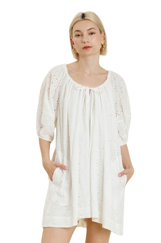 Cotton Eyelet Romper