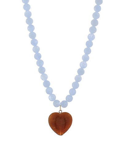 Stone Heart Necklace- 3 Colors