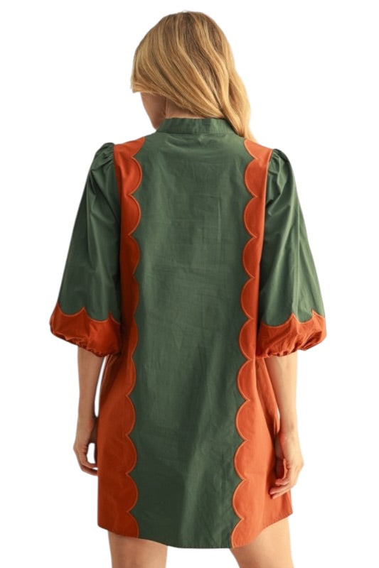 Scallop Appliqué Shift- 2 Colors