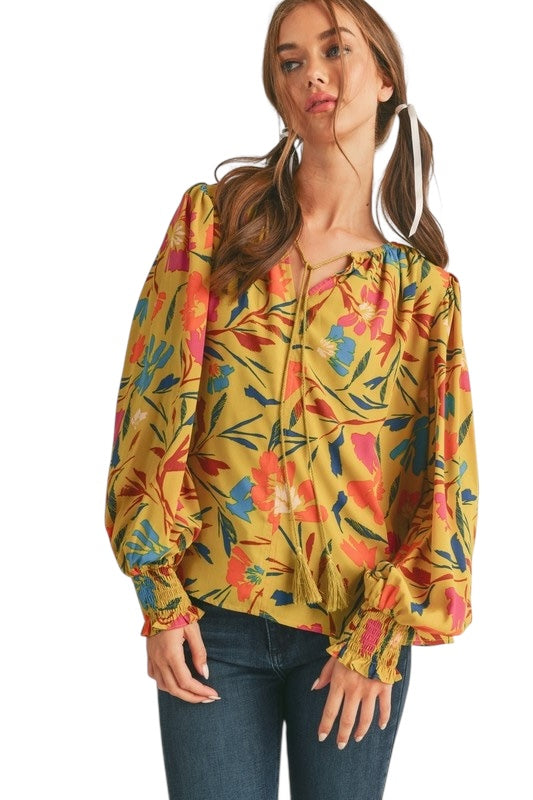 Citron Wildflower Blouse