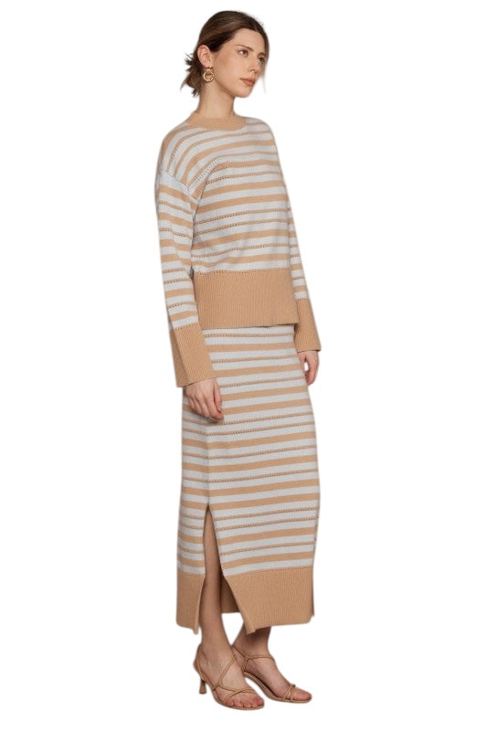 Latte & Blue Sweater Set