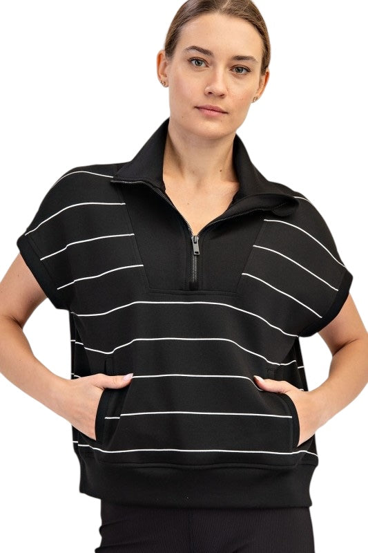 Scuba Stripe Quarter Zip Top