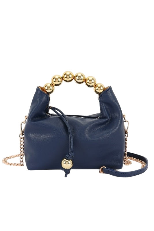 Gold Bead Leather Tote- 2 Colors