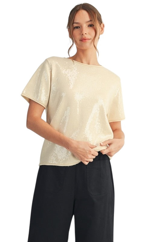 Ivory Sequins Sweater