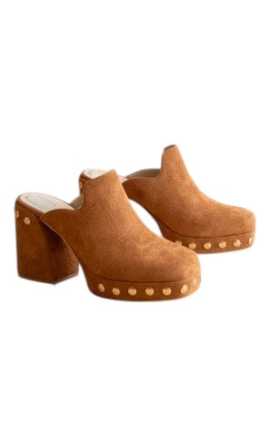 Camel Suede Clog