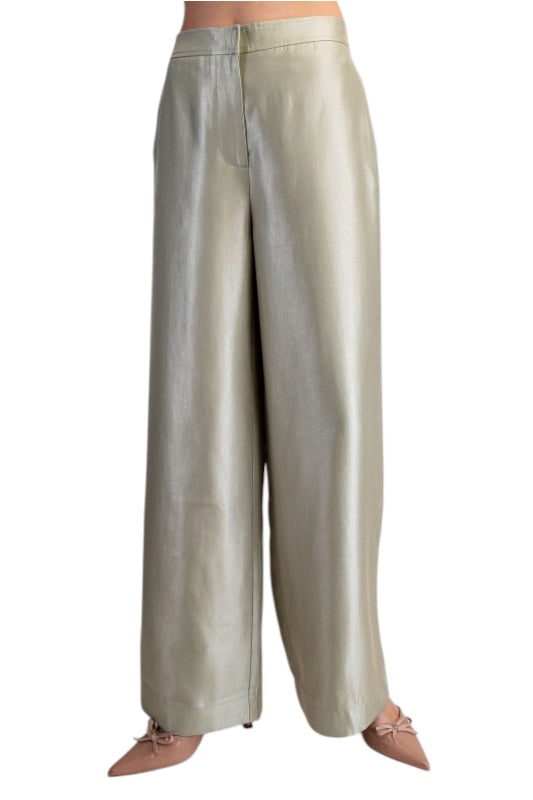 Taffeta Straight Pant in Dusty Sage