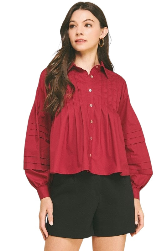 Cranberry Poplin Top