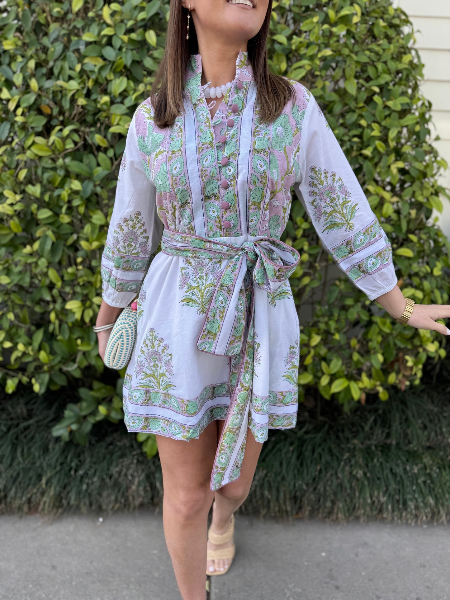 State Street Mini in Seafoam & Pink Poppy