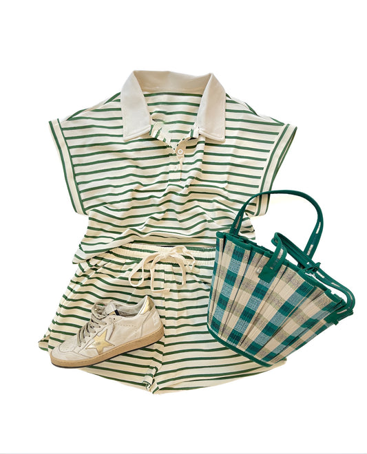 Green Stripe Shorts
