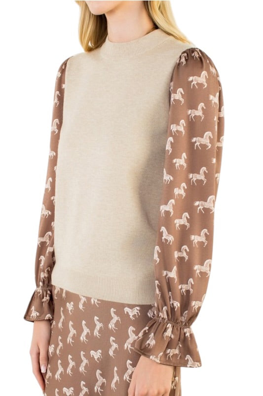 Equestrian Sleeve Knit Top