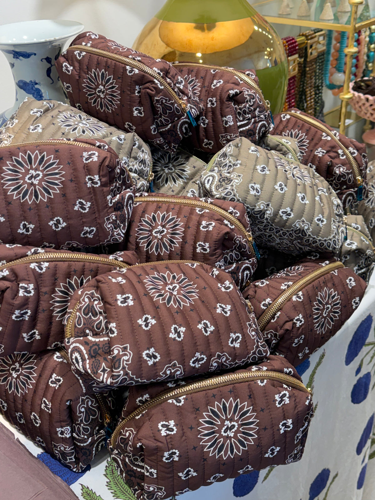 Quilted Bandana Cosmetic Bags