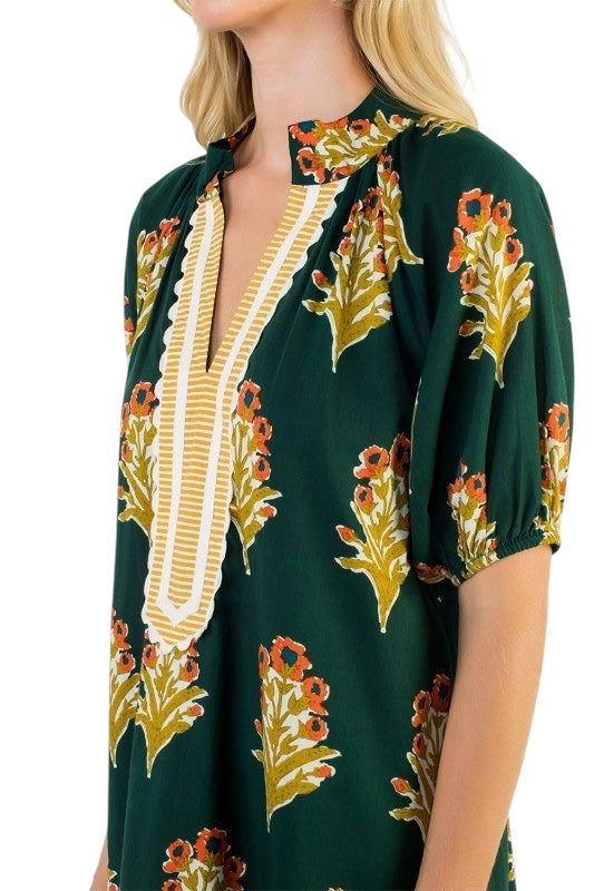 Green Floral Mini