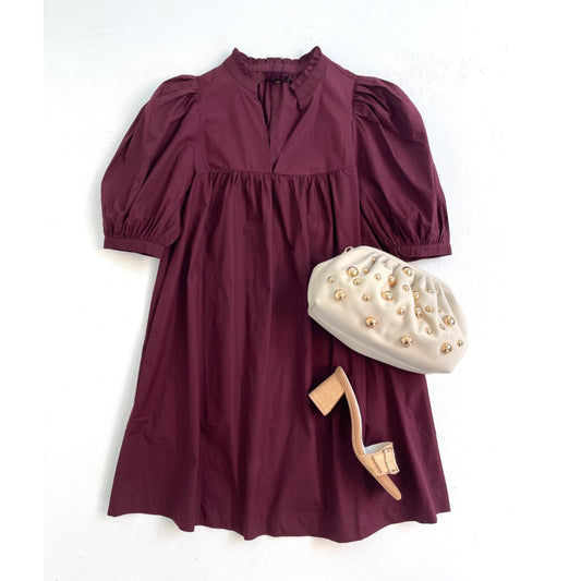 Maroon Poplin Mini