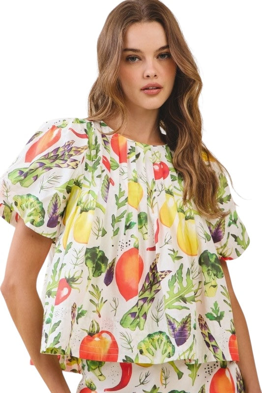 Farmers Market Pleated Top