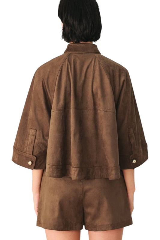 Faux Suede Boxy Jacket
