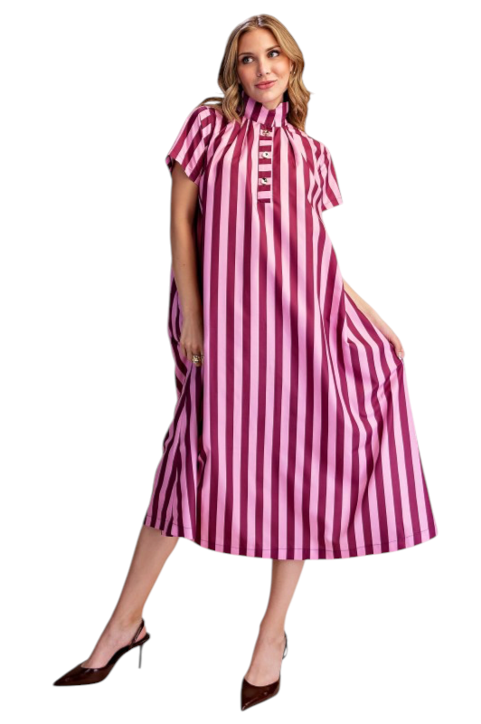 Plum Stripe Midi